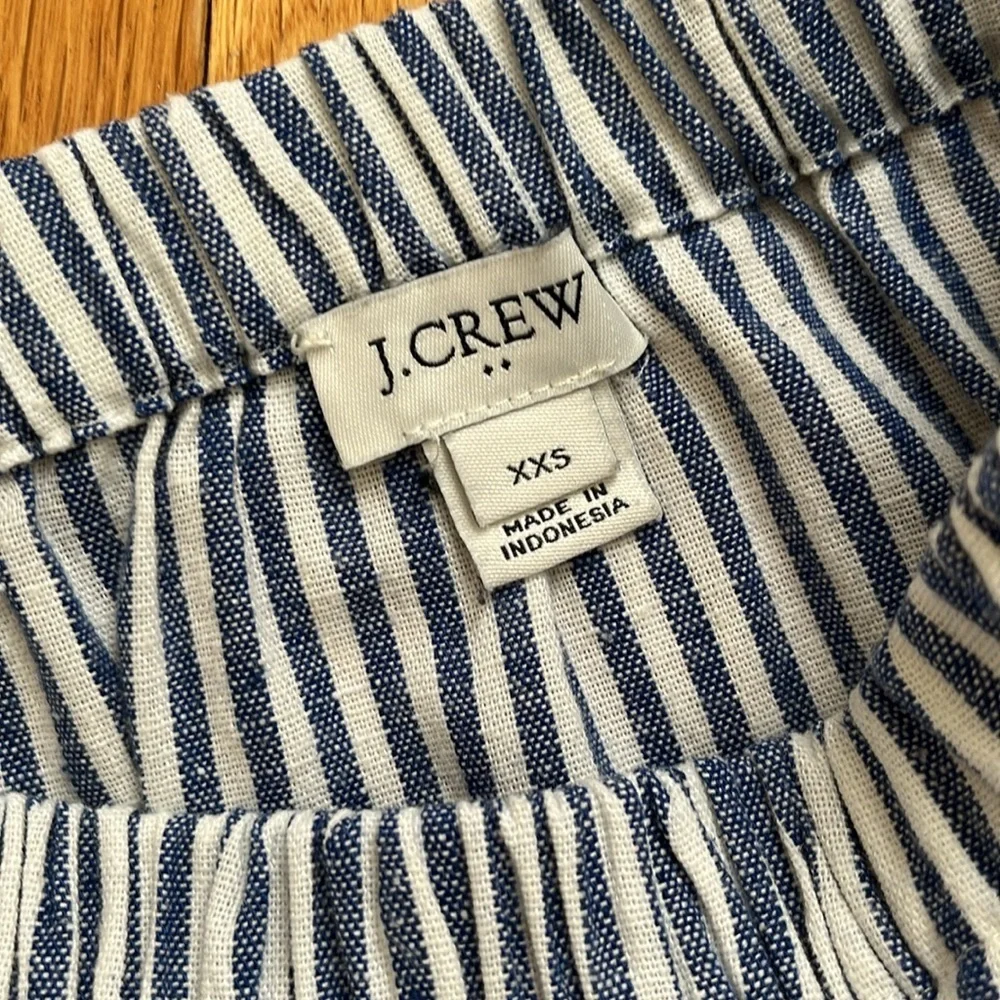 J. Crew XXS Nautical Blue & White Striped Linen Blend Skirt with Pockets - Picture 5 of 11